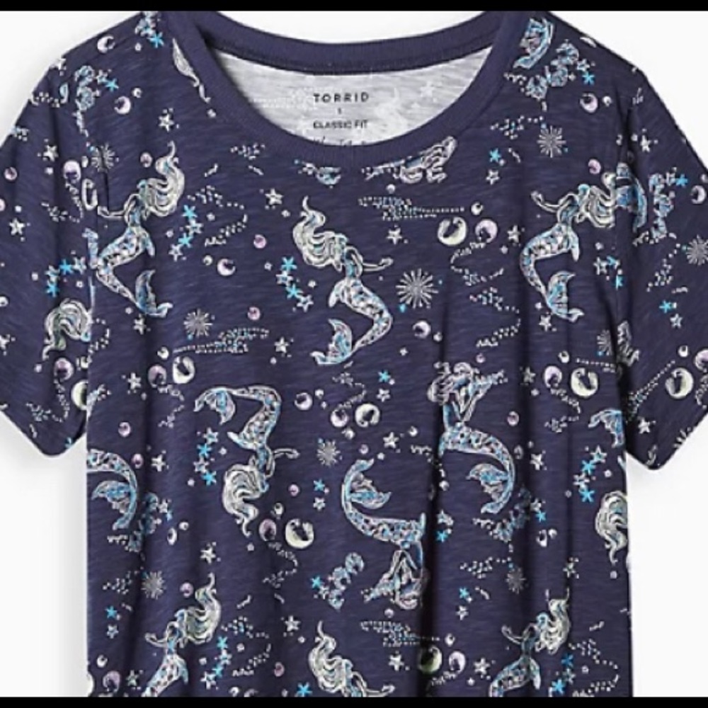 EUC TORRID🧜‍♀️ 5X(Sz28) MERMAIDS SUPER SOFT VINTAGE TOP